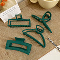 Factory Hot Sale Fashionable Women Hair Accessories Geometry Green Series Hair Claws Alloy Hair Claws for Girls