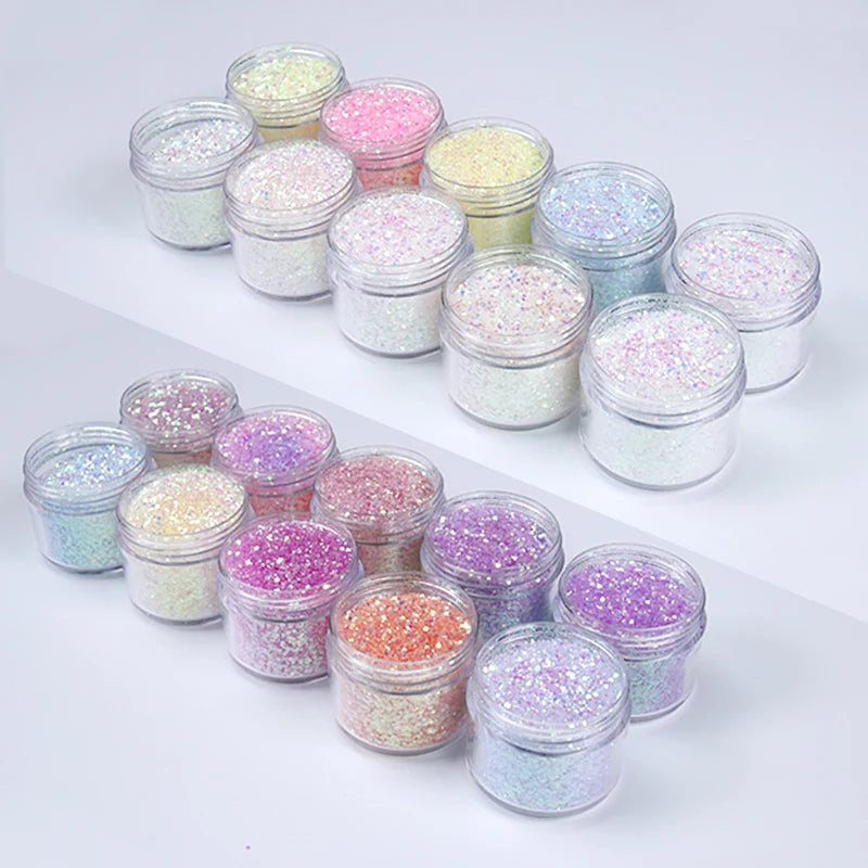 Bulk Chunky Resin Crafts UV Light Color Changing Glitters Sun Changing Color Chunky Glitters for Nail Tumbler Cup Craft DIY