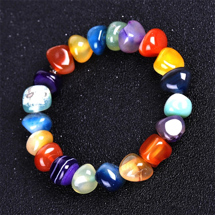 New Fashion Irregular Colorful Agate Bracelet Natural Stone Beads Fashion Jewelry Bracelet