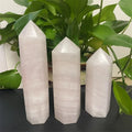 Wholesale natural gemstone healing pink calcite crystal tower pink caribbean calcite points