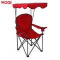 WOQI Wholesale Cheap Folding Camp Chair with Sunshade Canopy Red Color Foldable and Durable for Outdoor Workshop Gym Use