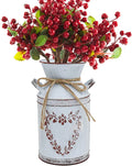 Dropshipping 7.5" High Decorative Vase With Unique Heart-Shaped and Rope Design Galvanized Rustic Decorated for Home Bedroom