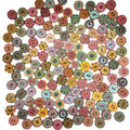 Wholesale Round Random Pattern Custom Flatbacks Retro Vintage Wood Buttons With 2 Holes for DIY Sewing Craft