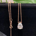 Real 14K Rose Gold Tester 2cts Pear Shape Lab Diamond Moissanite Necklace for Women Diamond Necklace