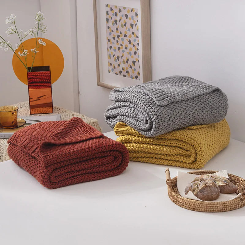 Casual Classic  Thread  air Conditioner  Sofa Decorative Osmanthus Knitted  Blanket