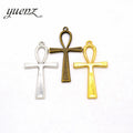 YuenZ Antique silver color cross Charms Pendants Jewelry Making DIY Handmade Craft 55*29mm T03