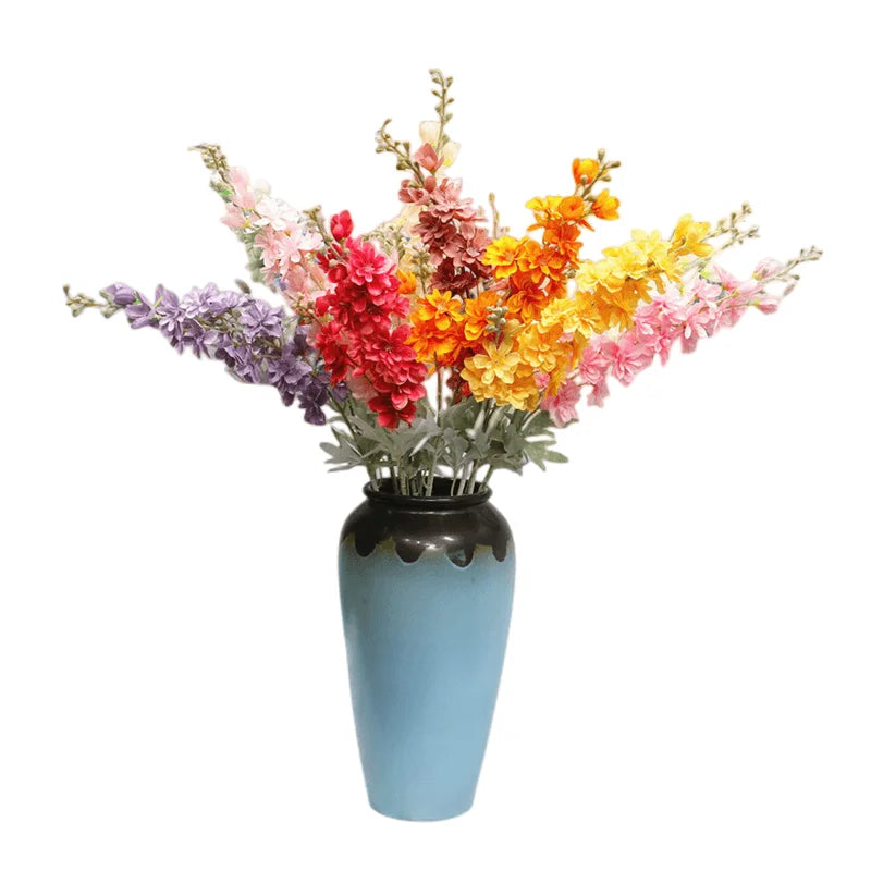 Real Touch Flocked Hyacinth Flower Artificial Delphinium Flowers for Home Decor