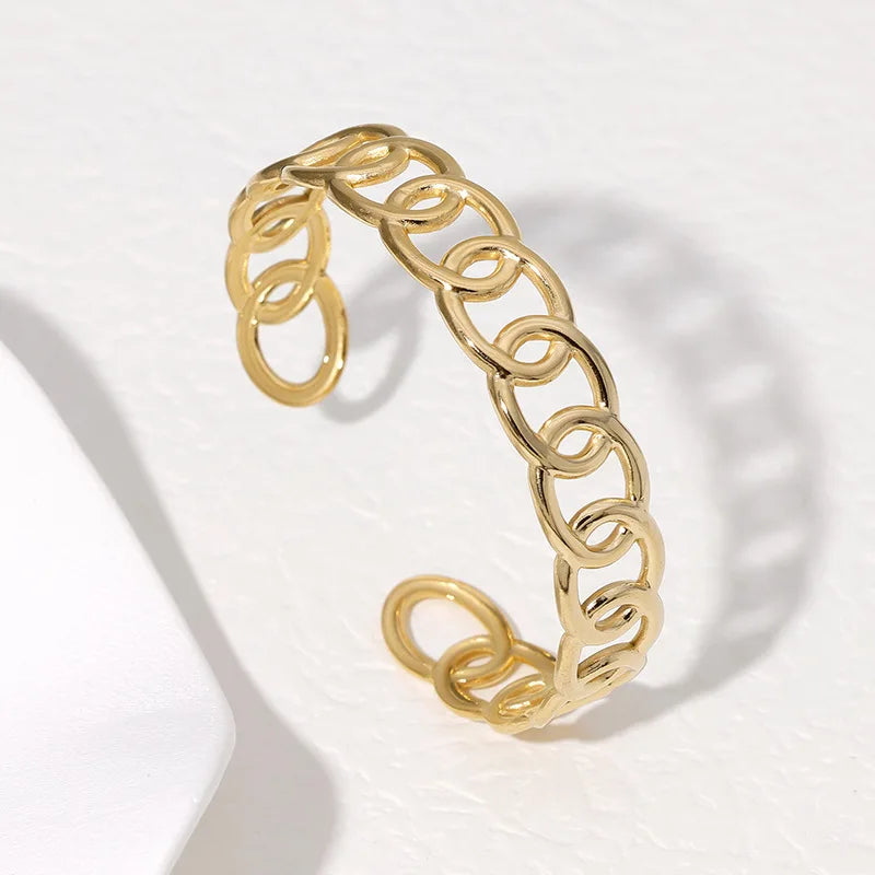 2026 Factory Jewelry Wholesale Geometric Chain-shaped Stainless Steel Non-fading Women Bangle