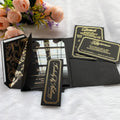 Luxury Black Les Invitations Pour Le Mariage Laser Cut Wedding Invitations Pocket Envelope With Gold Foil Rsvp Card and Belt