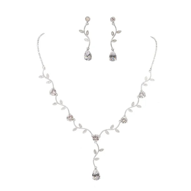 Fashion Temperament Leaves Zircon Suit Female Jewelry Necklace