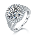 Somen Luxury Jewelry 18k Platinum Plated S925 Sterling Silver Round Cut D Grade 3CT Moissanite Rings for Women Wedding