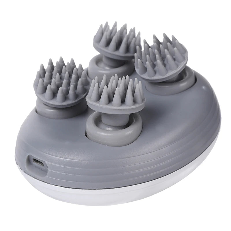 Electric Body Care Wireless Kneading Vibrating Silicone Head Scalp Hair Brush Hand Held Massager Machine for Animal Cat Dog