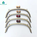 MZhardware 24.5cm Bag Handle Metal Hardware Accessories Retro Bag Handles Wooden Kiss Clasp Lock Frame Purse Clutch Frame