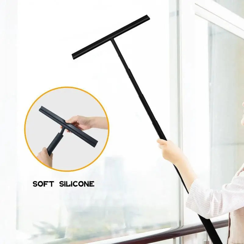 Glass Cleaning Brush Cleaning Brush Squeegee Shower Cleaning Tool Window Floor Telescopic Cleaningsqueegeeglass Black Support