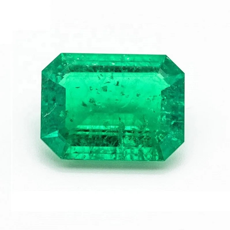 Wholesale 7x9 mm Emerald Cut Synthetic Emerald with Inclusions Loose Lab Emerald