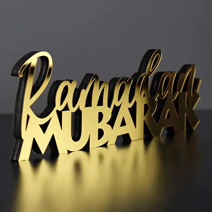 2023 New Ramadan Mubarak and Eid Mubarak Decoration Islamic Muslim Gifts Wooden Acrylic Islamic Tabletop Decorations