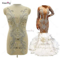 New Keering Luxury Designer Crystal Beads Formal Dress Sew-on Rhinestone Bodice Applique for Prom Gown WDP-379
