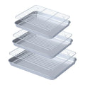 Stainless Steel Plate Rectangular Drain Cooling Rack Tray Oven Mesh Rack Baking Pan Stainless Steel Rack Set Baking Pan