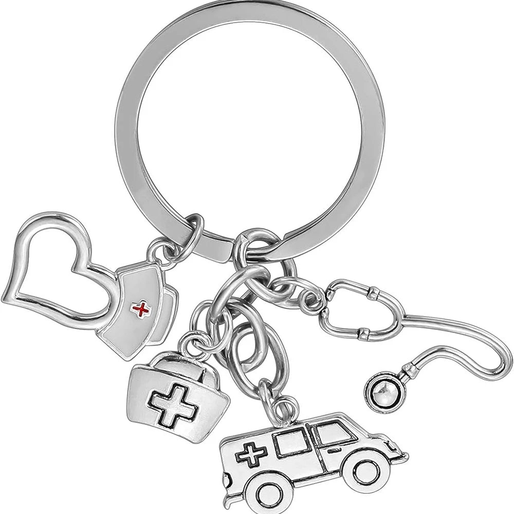 Nursing Doctor Nurse Memorial Alloy Key Ring Holder Customized Designs for Birthday Graduation Christmas Gifts Fast Shipment