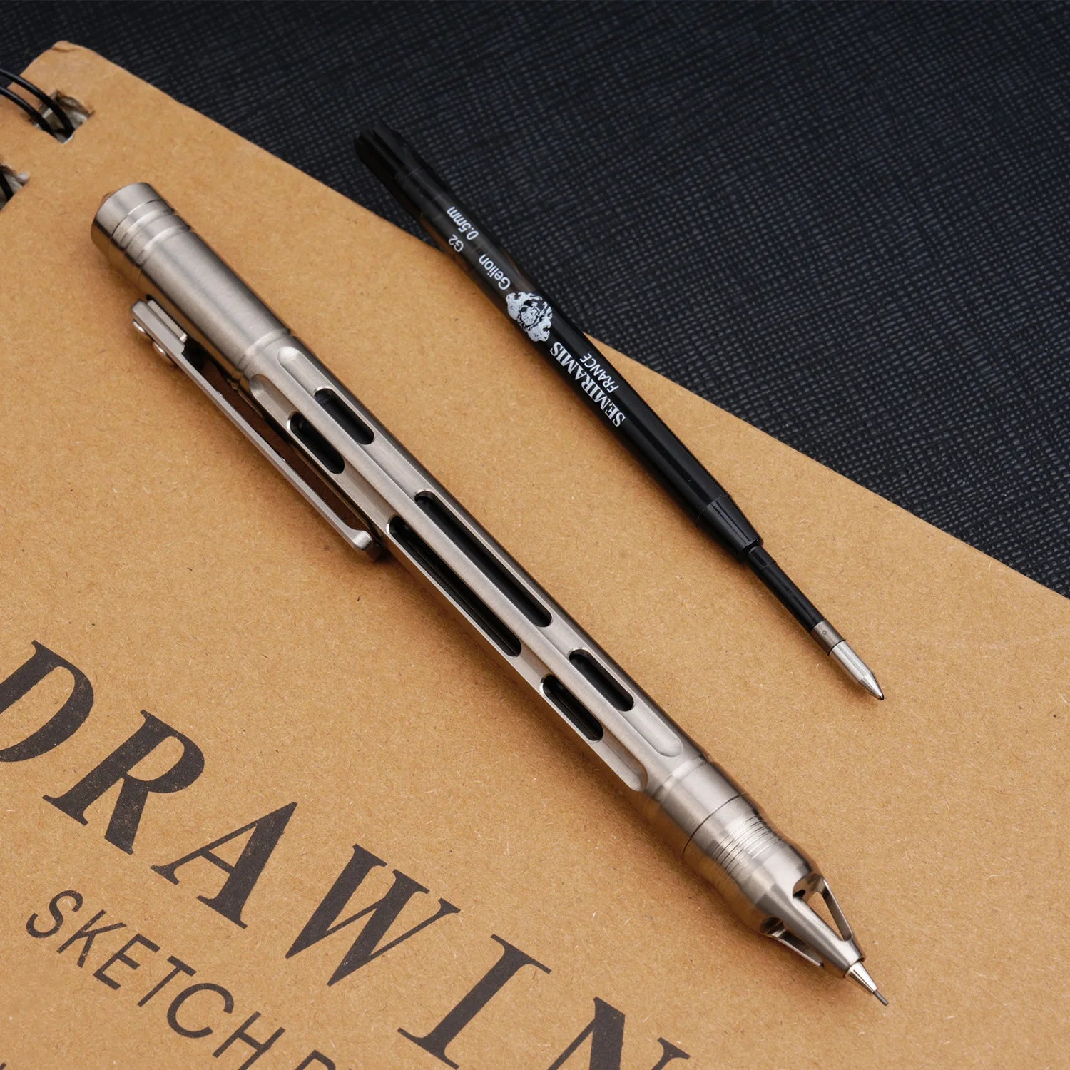 Titanium Tactical Pencil Utility Press Type Student EDC Window Breaking Multi-Purpose Portable Hardware Pen