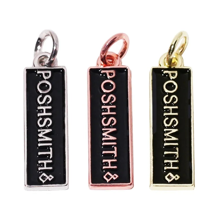 Rectangle Shape Necklace Accessory Enamel Letter Charms Handmade Jewelry logo hang Pendant for Bracelet