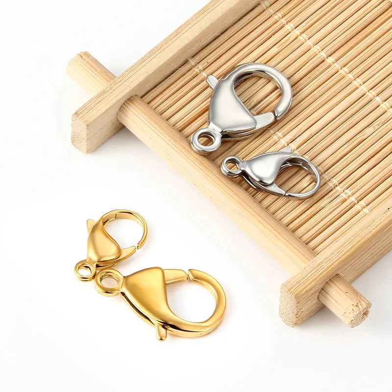 DIY Chain Jewelry Findings 304L Stainless Steel Lobster Claw Clasp 9mm 25mm 15mm Sizes for Making Accessories