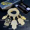 Shining Drop Shipping 925 Sterling Silver Iced Out Hip Hop Hamsa Pendant Custom Moissanite Pendant