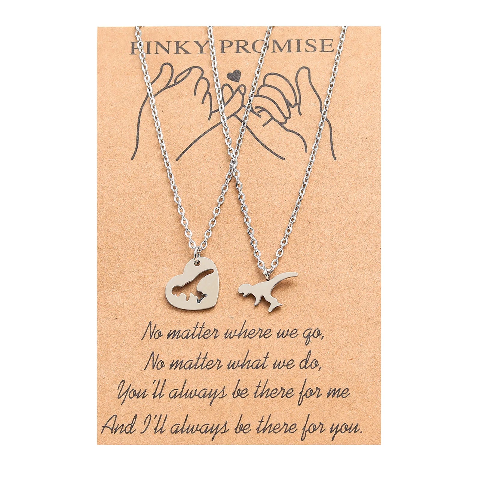 2Pcs/Set Couple Necklace Puzzle Matching Dinosaur Pendant Necklaces for Men Women Lover Friendship Party Jewelry Set