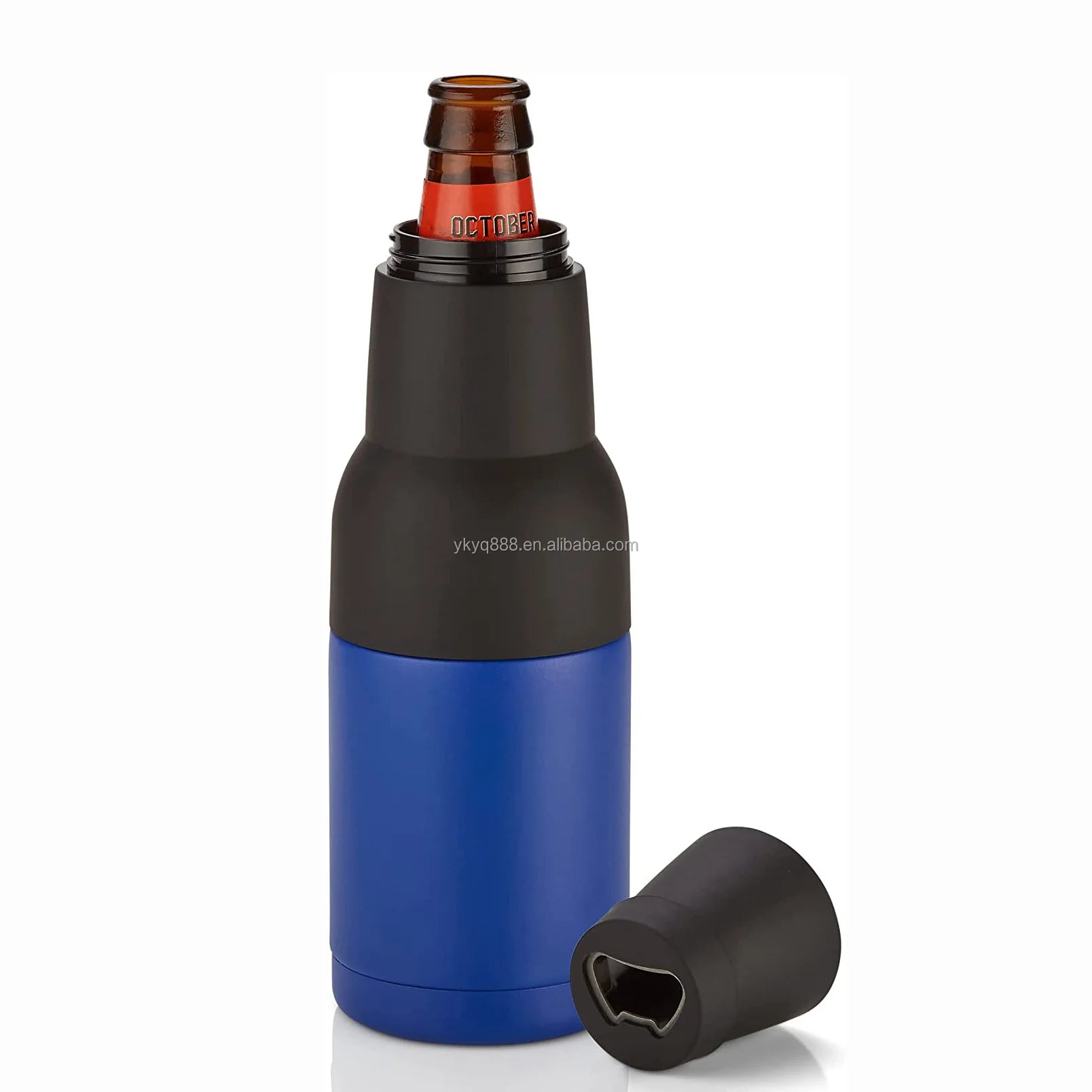 Wholesale 12oz Can Cooler Thermos Vacuum Insulated Double Wall Stainless Steel Slim Can Cooler with Beer Bottle Opener