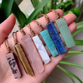 Asymmetrical Healing Handmade Knotted Waxed Rope Bohemian Amazonite Irregular Rectangle Gemstone Crystal Pendant Necklace