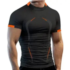 Summer Men's Fitness Training Breathable European Size Quick Drying Clothes Men's Sports Fashion Short Sleeved T-shirt