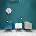 Bedroom Furniture French Night Stand Blue Metal & Wood Bedside Table Modern Night Table for Living Room & Hotel Use Eco-Friendly