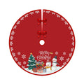 Christmas Tree Skirt Christmas Tree Mat With Snowflake Snowman Xmas Tree Skirts for Christmas Decorations