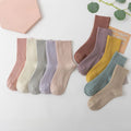New 5pairs Women's Solid Color Mid-Tube Cotton Socks Spring Autumn Thickened Warm Casual Long Socks Women's Socks Wholesale