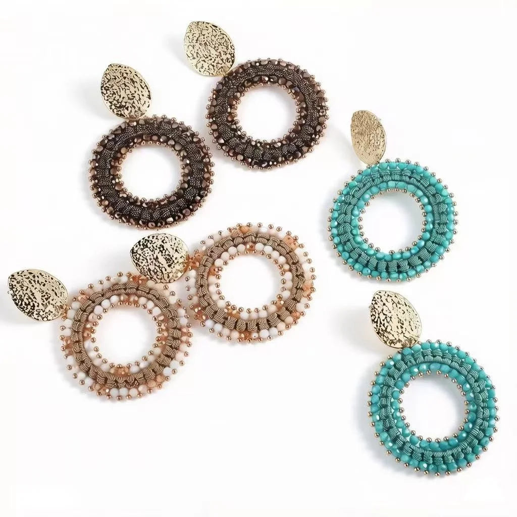 Fashion Gold Plated Ring Pendant Earrings Classical European Style Vintage Designer Earrings Women
