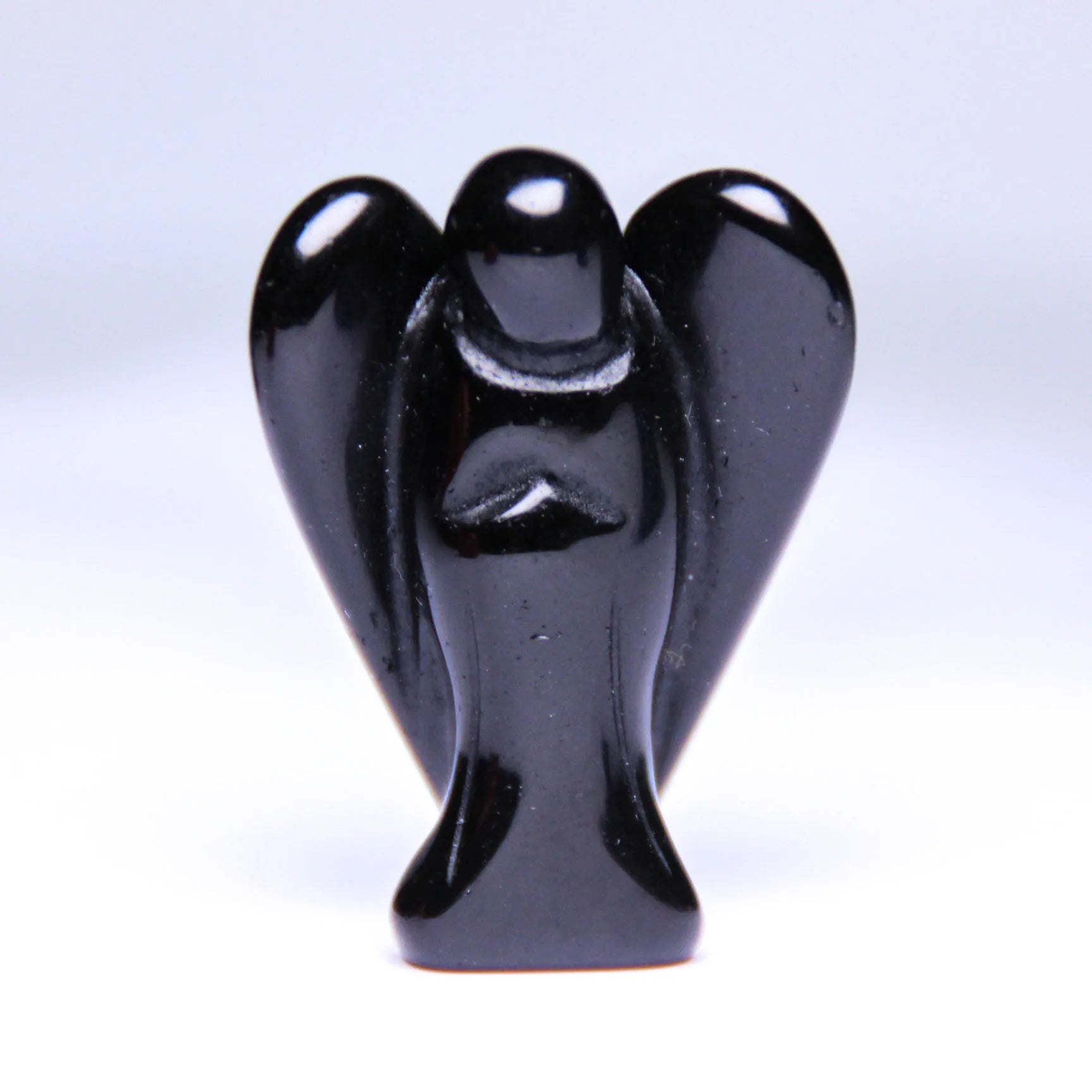 Hongzhuo Angel Figurine Miniature Handmade Carved Black Obsidian Mini Healing Statue Crystal Home Decoration Accessories Crafts