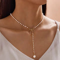 Multiple Sweet Korean Style Imitation Pearl Clavicle Necklace Women Personality Chain Bow Knot Rhinestone Pendant Necklace