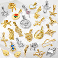 New Arrival Stainless Steel Flower Pendant Custom Stainless Steel Animal Jewelry Cubic Zircon Bear Cross Necklace Charm