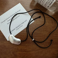 Vintage Wholesale 925 Sterling Silver Geometric Big Bean Shape Sweater Pendant Necklaces Jewelry for Women