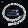Pass Diamond Tester Full Ice Out Moissanite Cuban Chain 18mm Wide S925 Silver Necklace Big Mens VVS Moissanite Cuban Link Chain