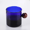 Coffee Mug with Wooden Handle Glass Tea Cup