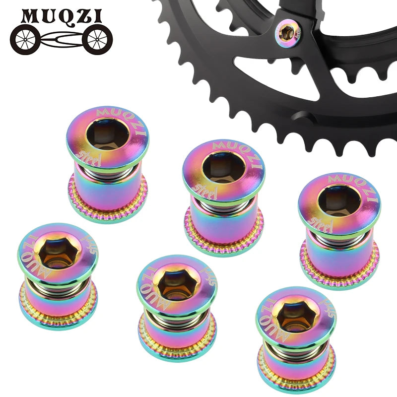 MUQZI Crankset Bolts 6.5/8.5/12.9mm Bicycle Single Double Chaining Bolts Screws Road Mountain Bike Chain Ring Bolt