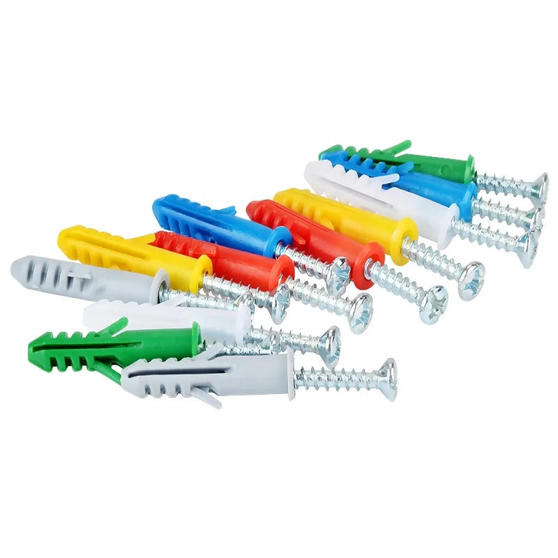 OEM Colorful Nails Flat Countersunk Cross Recessed Head Plastic Expansion Pipe Wall Anchors Expansion Anchor