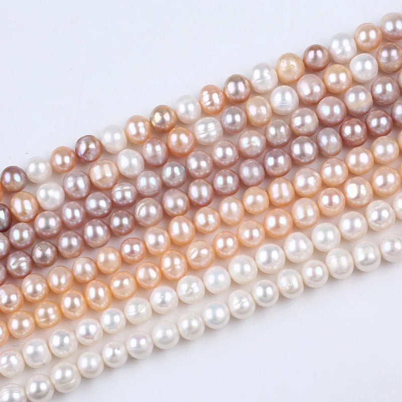 Wholesale 9-10mm Natural Freshwater Potato Pearls Beads for Jewelry Making Loose Type
