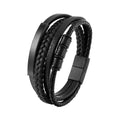 Factory Wholesale 316L Stainless Steel Braided Wrap Bracelet Adjustable Pendant Business Casual Vintage Fashion Dual Use Unisex