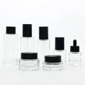 New Design Luxury Thick Bottom clear Cosmetic Serum Lotion Pump Bottle Glass Bottles and Jars Dropper Bottle Skincare Packaging