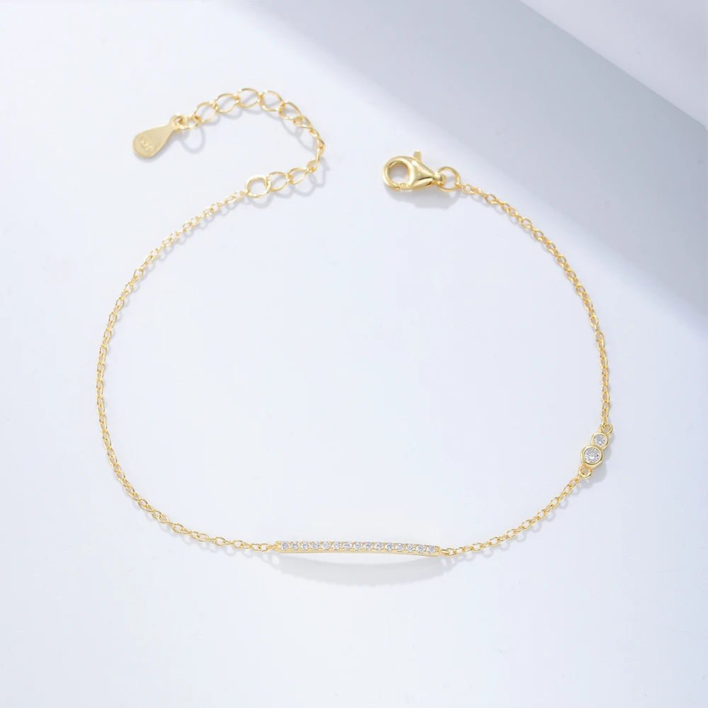 Fashion Women Jewelry Accessories Bracelet 925 Sterling Silver Diamond Bar Zirconia Bracelet