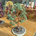 15-16cm Crystal Loose Chips Beads with Agate Coasters Natur Green Aventurine Tree Fengshui for Decor MegaBDM
