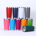 Custom Color 20oz Travel Cup Double Wall Stainless Steel Vacuum Insulated Tumbler with Lid and Straw