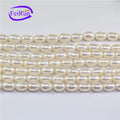 FEIRUN 8mm Rice AA Wholesale Real Cultured Pearl Beads for Jewelry Making String